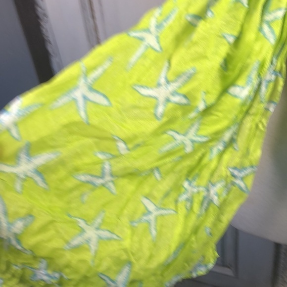 Colorful Scrunchy Neck or Head Scarf with Starfish Design - Picture 2 of 4